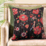 Wild Poppy Cushion Cover - Charcoal
