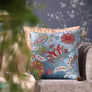 Anar Suzani Embroidered Cushion Cover - Blue