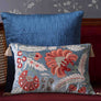 Bagh Suzani Embroidered Cushion Cover - Blue Slim