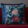 Eden Garden Embroidered Cushion Cover - Blue
