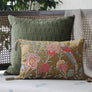 Eden Meadow Embroidered Cushion Cover - Gold Slim
