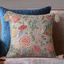 Eden Meadow Embroidered Cushion Cover - Grey