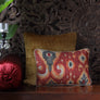Eternal Ikat Embellished Cushion Cover - Rust Slim