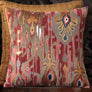 Fergana Ikat Embroidered Cushion Cover
