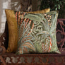 Forest Embroidered Cushion Cover - Green