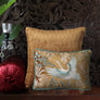 Imperial Crane Embroidered Cushion Cover - Aqua Slim