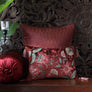 Imperial Suzani Embroidered Cushion Cover - Burgundy Slim