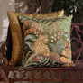 Leopard Embroidered Cushion Cover - Green