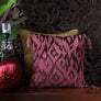 Mirage Ikat Hand Embroidered Cushion Cover - Burgundy