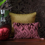Mirage Ikat Hand Embroidered Cushion Cover - Burgundy Slim