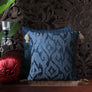 Mirage Ikat Hand Embroidered Cushion Cover - Blue