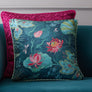 Padma Lotus Cushion Cover - Aqua