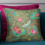 Padma Crane Cushion Cover - Green
