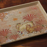 Pichwai Cow Enamel Tray - Beige Med