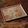 Pichwai Cow Enamel Tray - Beige Med
