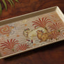 Pichwai Cow Enamel Tray - Beige Slim