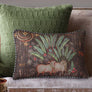 Palm Pichwai Embellished Cushion Cover - Brown Slim