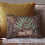 Palm Pichwai Embellished Cushion Cover - Brown Slim