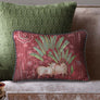 Palm Pichwai Embellished Cushion Cover - Burgundy Slim