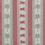 Pichwai Palm Stripe Fabric - Red
