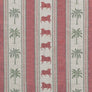 Sample Pichwai Palm Stripe Fabric - Red