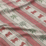 Pichwai Palm Stripe Fabric - Red