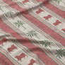 Sample Pichwai Palm Stripe Fabric - Red