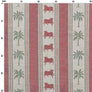 Pichwai Palm Stripe Fabric - Red