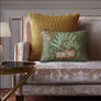 Palm Pichwai Embellished Cushion Cover - Green Slim
