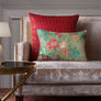 Pomegranate Garden Accent Embroidery Cushion Cvr- Green Slim