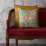 Pomegranate Garden Accent Embroidery Cushion Cvr - Green