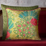 Pomegranate Palm Accent Embroidery Cushion Cvr - Green