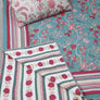 Charbagh Cotton Quilted Bedcover - Aqua