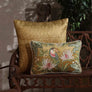 Toucan Bird Embroidered Cushion Cover - Gold Slim