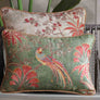 Vanya Bird Embellished Cushion - Green Slim