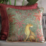Vanya Leopard Embellished Cushion - Green