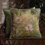 White Lotus Embroidered Cushion Cover - Gold
