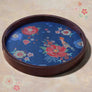 Wild Poppy Round Tray - Blue