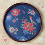 Wild Poppy Round Tray - Blue