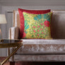 Pomegranate Palm Accent Embroidery Cushion Cvr - Green