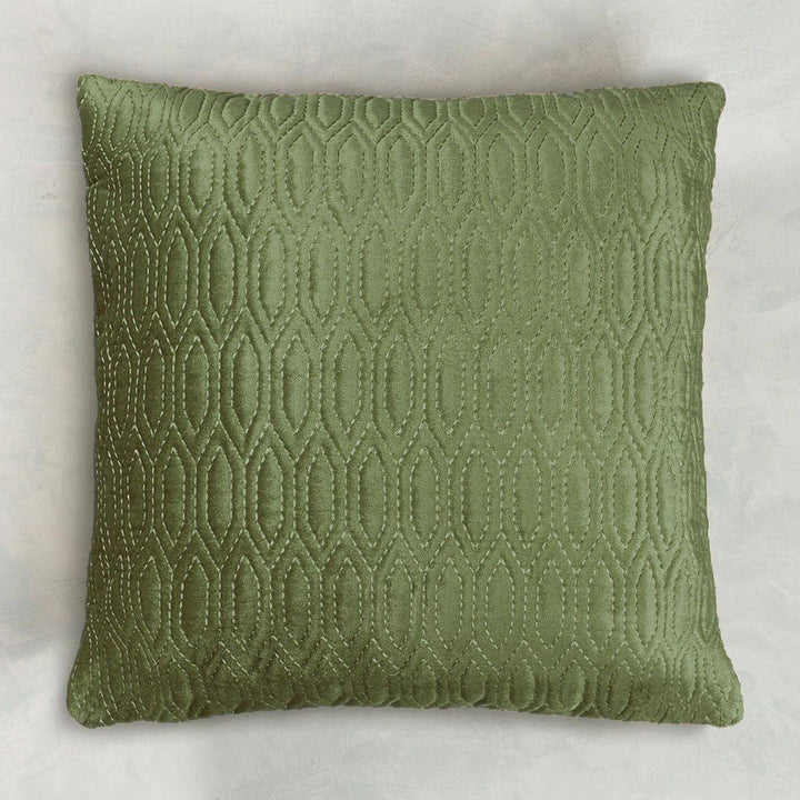 Jaal Embroidered Cushion Cover - Moss Green