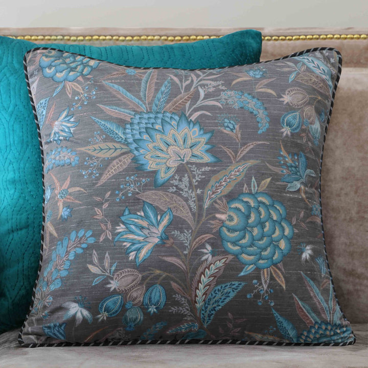 Wild Flower Cushion Cover - Grey Blue