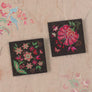 Kanha Flora Coaster - Charcoal