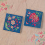 Kanha Flora Coasters - Blue