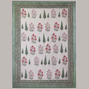 Aafreen Poppy Hand Quilted Muslin Quilt