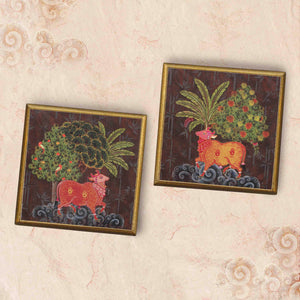 Anandi Pichwai Napkin Holder & Coaster Set