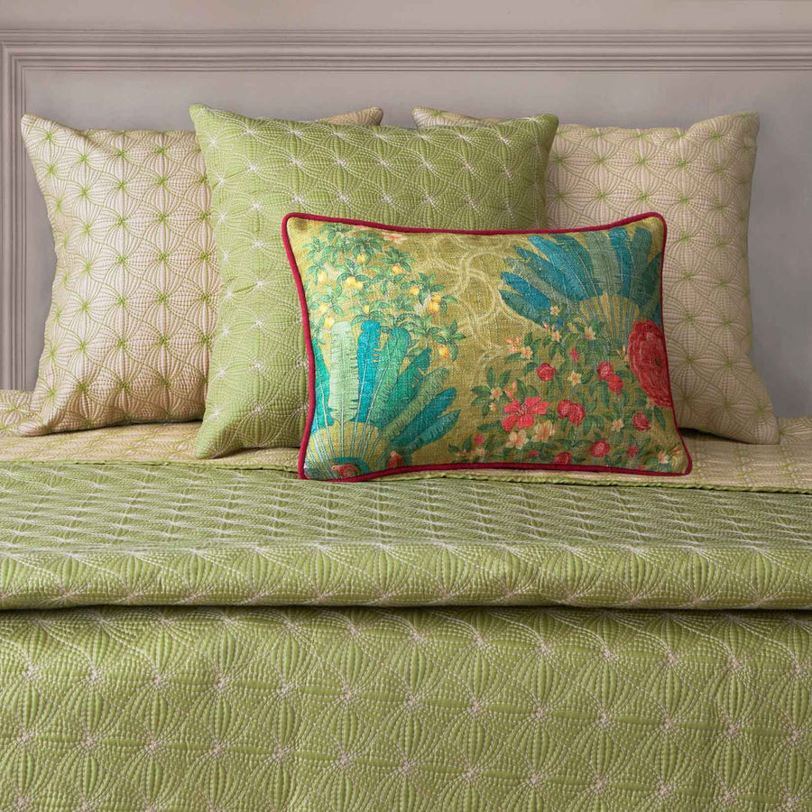 Bagh Quilted Reversible Bedcover Set Green