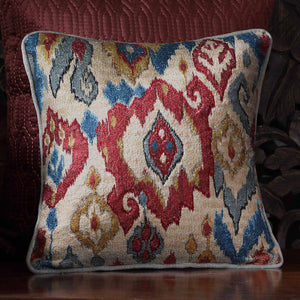 Eternal Ikat Embellished Cushion Cover - Blue
