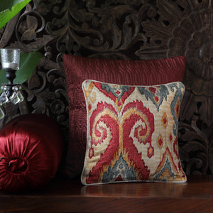 Eternal Ikat Embellished Cushion Cover - Beige