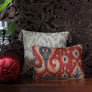Eternal Ikat Accent Embroidery Cushion Cover - Rust Slim
